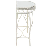 vidaXL Table d'appoint Style français Métal 82 x 39 x 76 cm Blanc