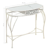 vidaXL Table d'appoint Style français Métal 82 x 39 x 76 cm Blanc