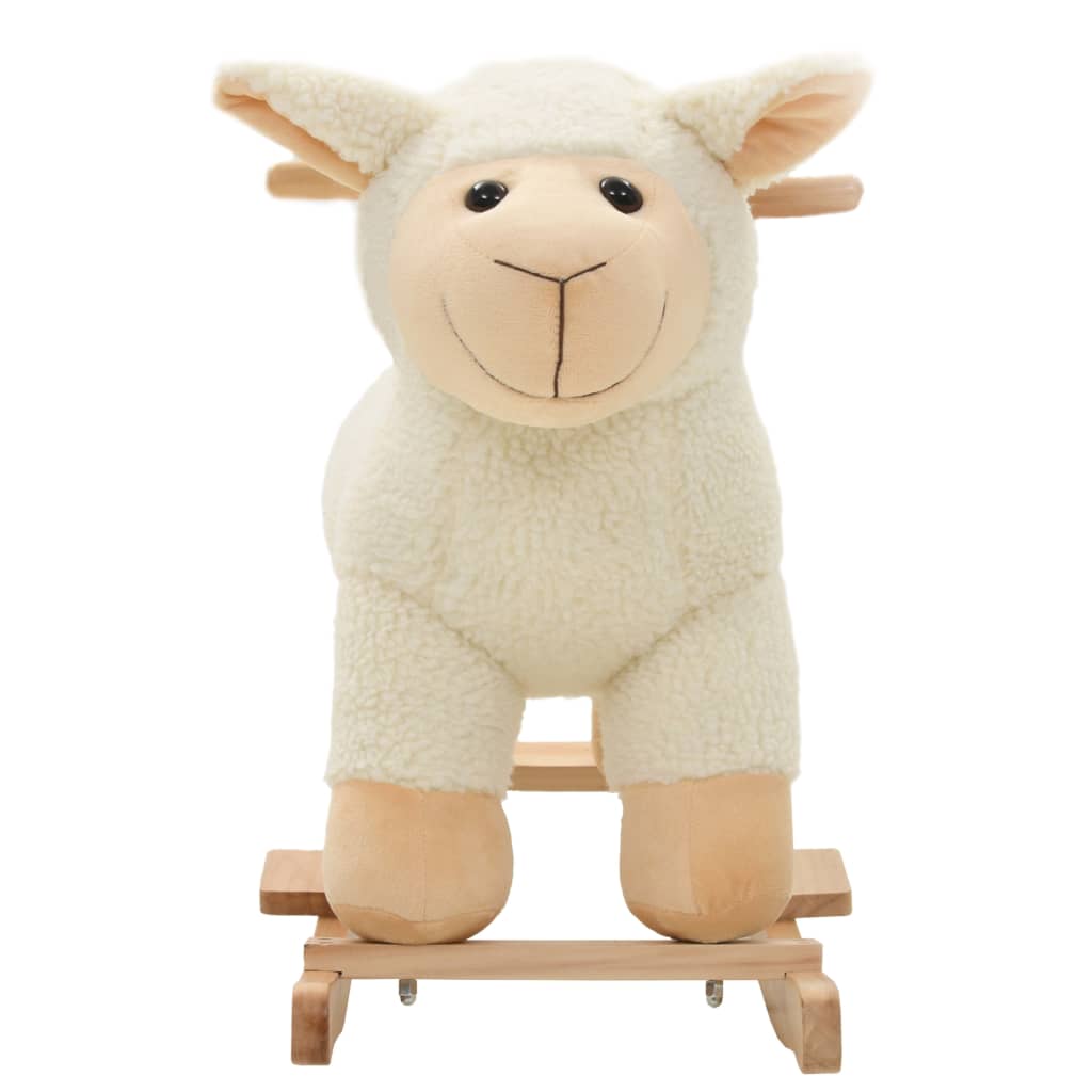 Mouton à bascule Peluche 78x34x58 cm Blanc