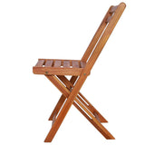 Outdoor Bistro Chairs Set of 2 Solid Acacia Wood