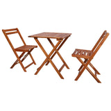 3 pcs Folding Bistro Set Solid Acacia Wood