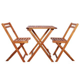 3 pcs Folding Bistro Set Solid Acacia Wood