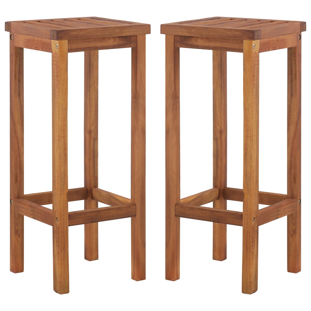 Tabourets de bar lot de 2 bois d'acacia massif