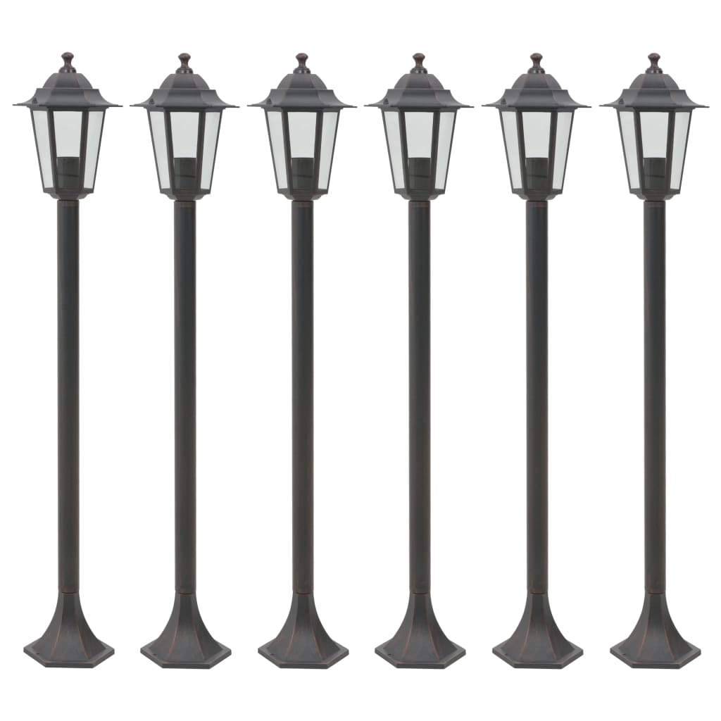 Garden stake lamp 6 pcs E27 110 cm Aluminum Bronze