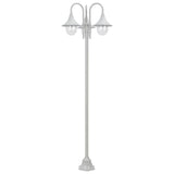 Lampadaire de jardin E27 220 cm Aluminium 3 lanternes Blanc