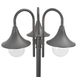 Lampadaire de jardin E27 220 cm Aluminium 3 lanternes Bronze