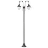 Lampadaire de jardin E27 220 cm Aluminium 2 lanternes Bronze