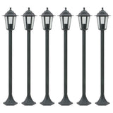 Lampe de jardin à piquet 6 pcs E27 110 cm Aluminium Vert foncé