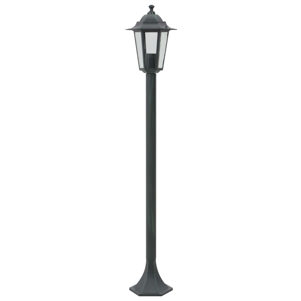 Lampe de jardin à piquet 6 pcs E27 110 cm Aluminium Vert foncé