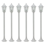 Lampe de jardin à piquet 6 pcs E27 110 cm Aluminium Blanc