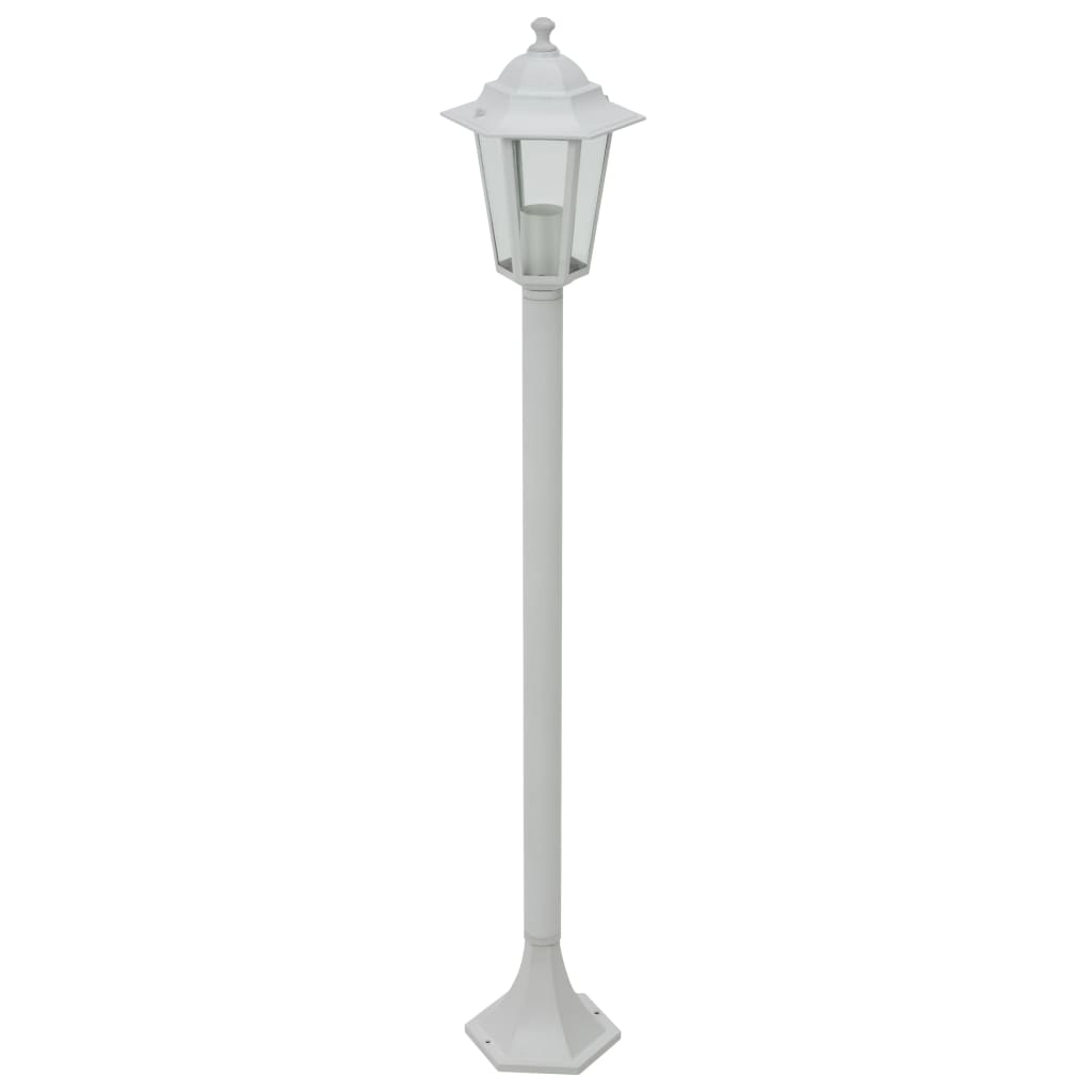 Lampe de jardin à piquet 6 pcs E27 110 cm Aluminium Blanc