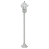 Lampe de jardin à piquet 6 pcs E27 110 cm Aluminium Blanc