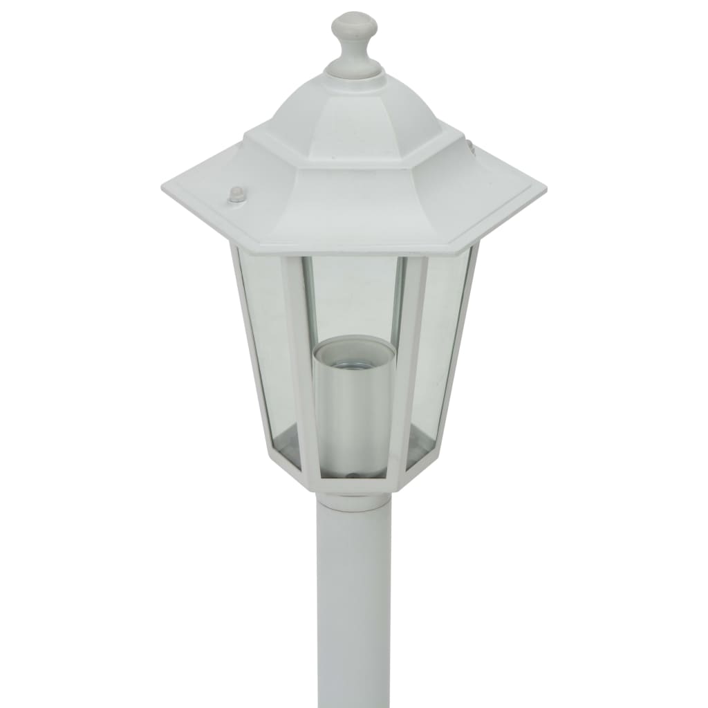 Lampe de jardin à piquet 6 pcs E27 110 cm Aluminium Blanc