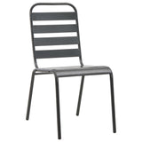 Chaises empilables de d'extérieur lot de 2 Acier Gris