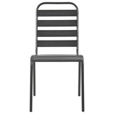 Chaises empilables de d'extérieur lot de 2 Acier Gris