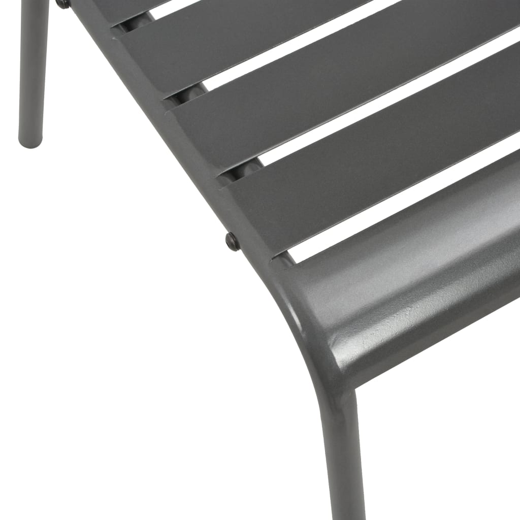 Chaises empilables de d'extérieur lot de 2 Acier Gris