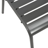 Chaises empilables de d'extérieur lot de 2 Acier Gris