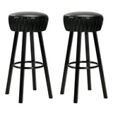 Bar chairs set of 2 black imitation leather