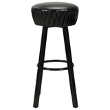 Bar chairs set of 2 black imitation leather