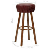 Chaises de bar lot de 2 marron similicuir