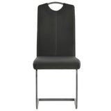 Cantilever dining chairs set of 4 gray faux leather