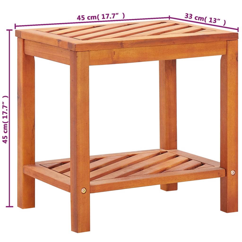 Beistelltisch Massives Akazienholz 45 x 33 x 45 cm