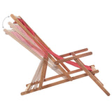 Chaise pliable de plage Tissu et cadre en bois Rouge