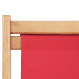 Chaise pliable de plage Tissu et cadre en bois Rouge