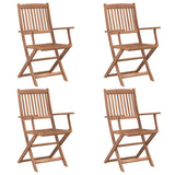 Ensemble à manger d'extérieur pliable 5pcs Bois d'acacia solide