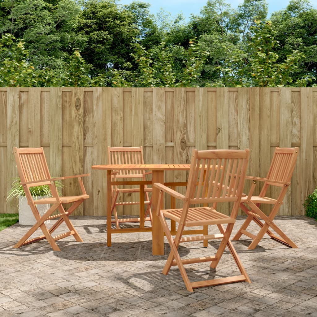 Ensemble à manger d'extérieur pliable 5pcs Bois d'acacia solide