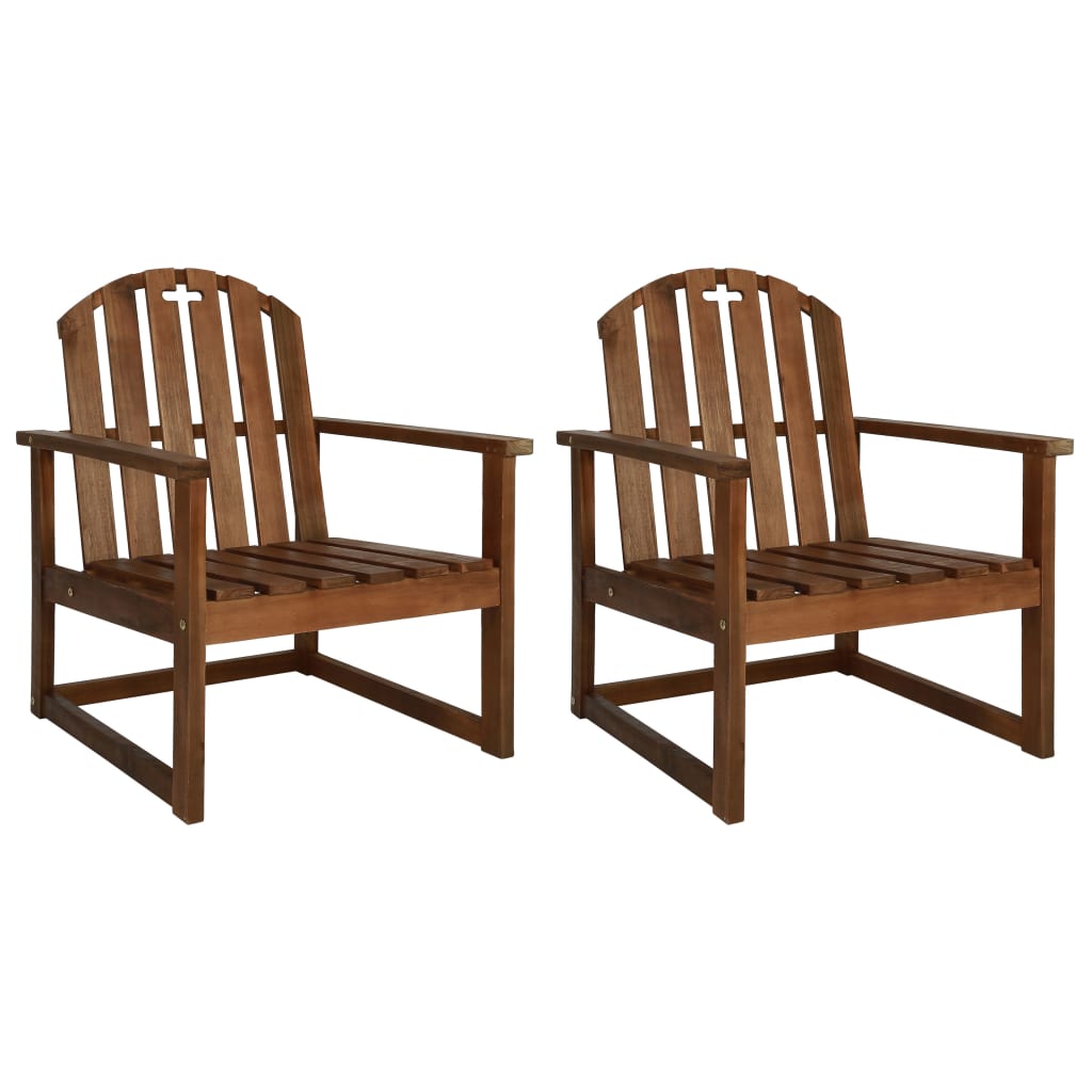 Chaises de jardin lot de 2 Bois d'acacia solide