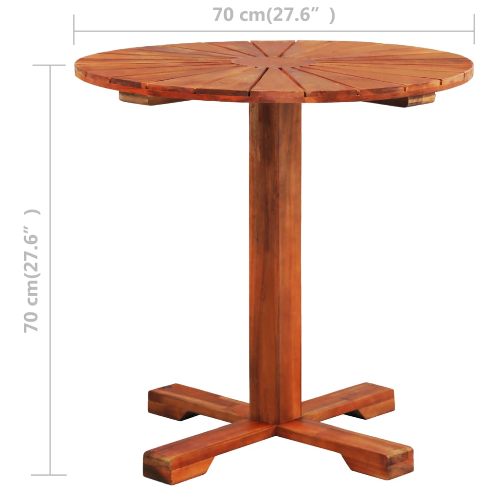 Table de bistro 70x70 cm Bois d'acacia massif