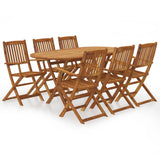 7pcs Folding Outdoor Dining Set Solid Acacia Wood