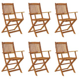 7pcs Folding Outdoor Dining Set Solid Acacia Wood