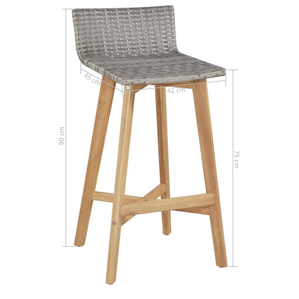 Ensemble à manger d'extérieur 5 pcs Bois d'acacia solide