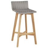 Bar stools set of 2 solid acacia wood