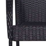 Chaises empilables d'extérieur lot de 2 Résine tressée Noir