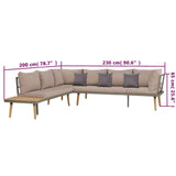 4pcs Garden Lounge Set and Cushions Solid Acacia Wood Brown