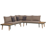 Salon de jardin 4pcs et coussins Bois d'acacia solide Marron