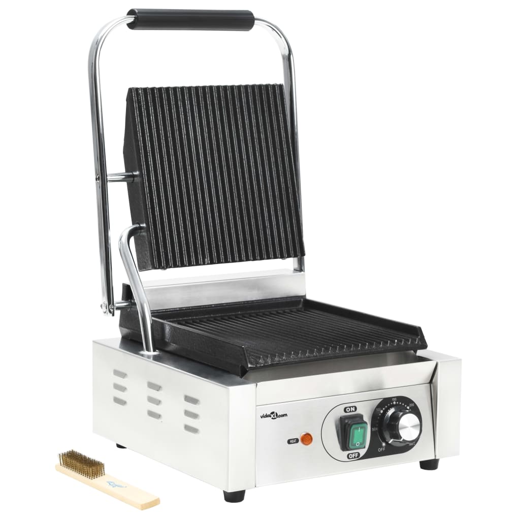 Gerillter Paninigrill aus Edelstahl, 1800 W, 31 x 30,5 x 20 cm