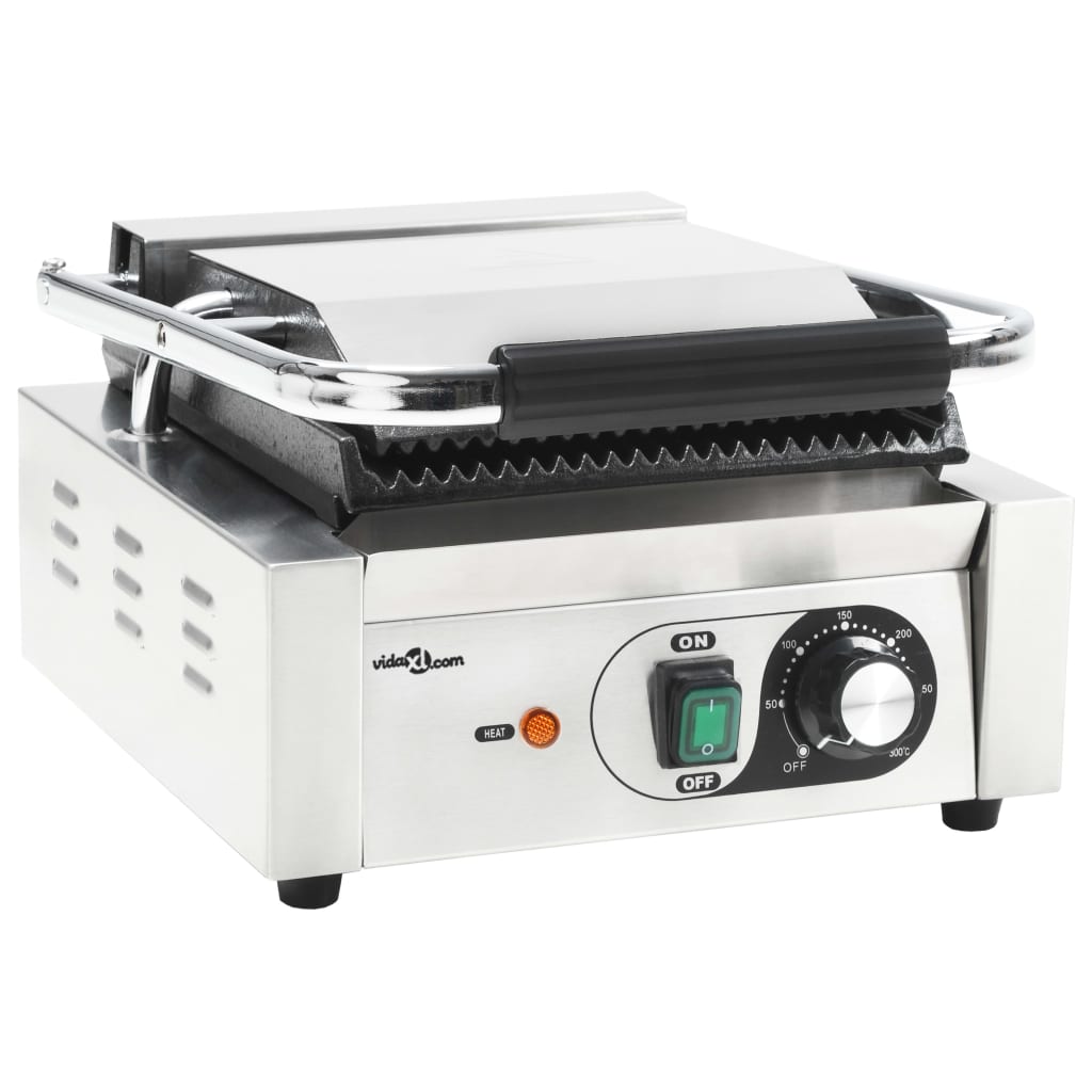 Gerillter Paninigrill aus Edelstahl, 1800 W, 31 x 30,5 x 20 cm