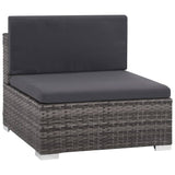 6-piece garden furniture set with grey woven resin cushions