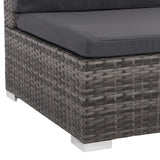 8-piece garden furniture set with grey woven resin cushions