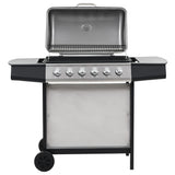 Barbecue au gaz avec 6 zones de cuisson Inox Argenté