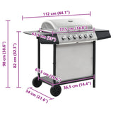 Barbecue au gaz avec 6 zones de cuisson Inox Argenté