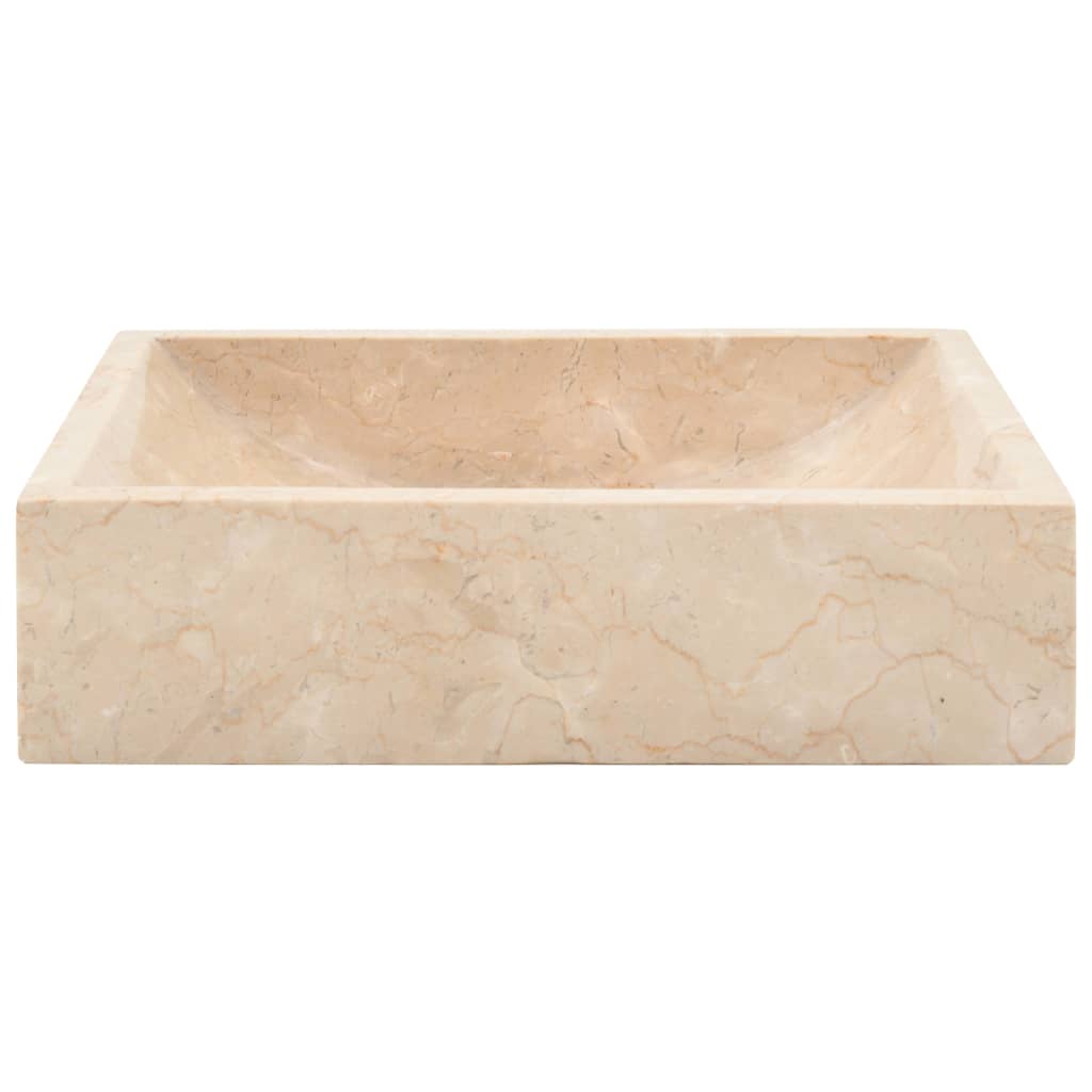 Lavabo 45x30x12 cm marbre crème brillant