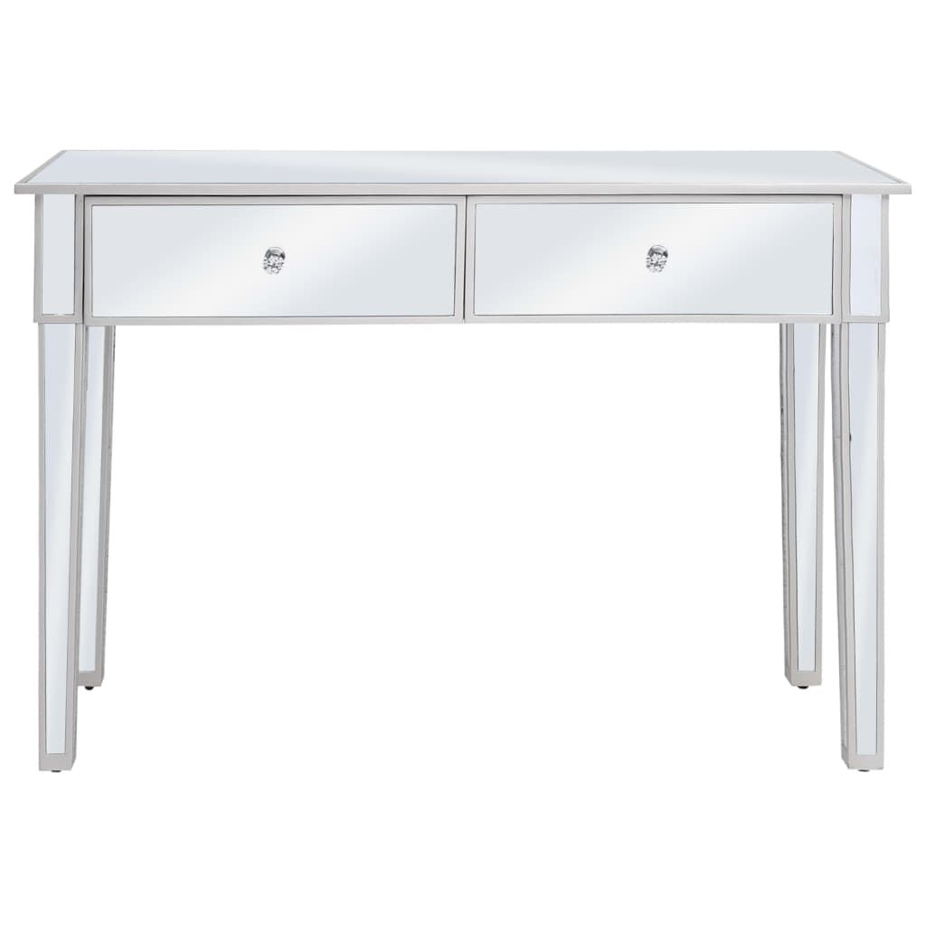 Table console miroir MDF et verre 106,5 x 38 x 76,5 cm