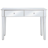 Table console miroir MDF et verre 106,5 x 38 x 76,5 cm