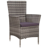 3 pcs Bistro Furniture Set Resin Wicker Grey