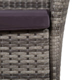 3 pcs Bistro Furniture Set Resin Wicker Grey